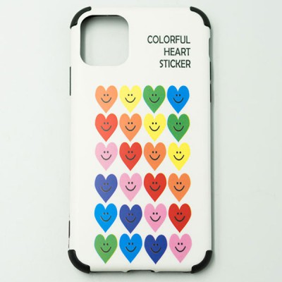 Ốp lưng iPhone 11 nhựa Colorful Heart Sticker