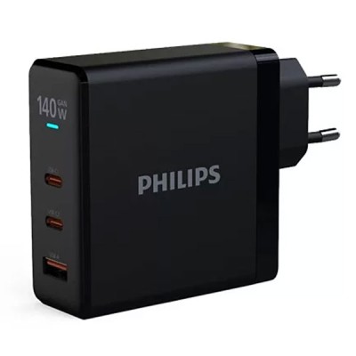 Đầu nối sạc nhanh GaN 140W USB/2USB-C Philips DLP9714CB/74