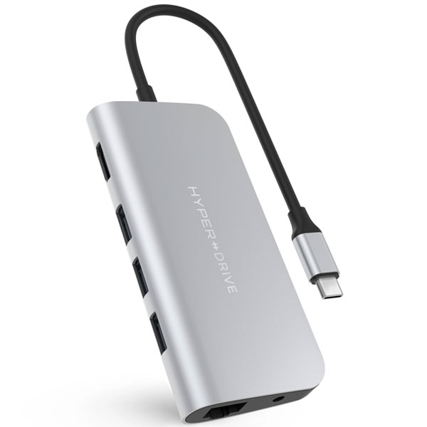 Cổng chuyển Hyperdrive Power USB-C Hub 9in1 HD30F Silver (No.991247)