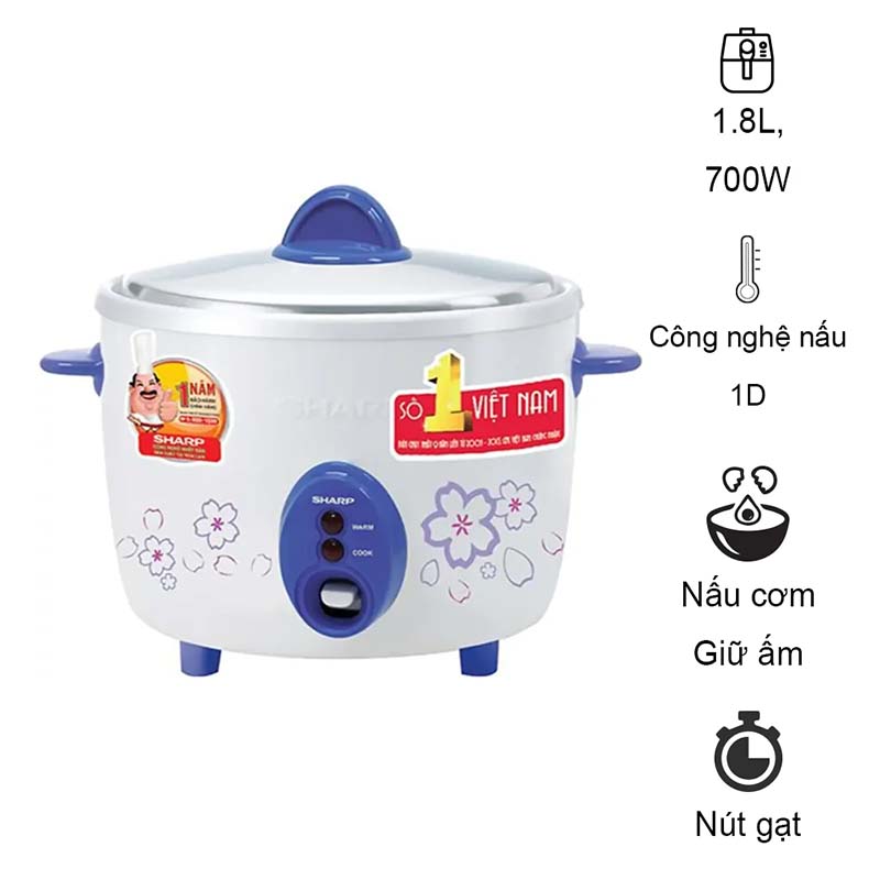 Nồi cơm điện Sharp KSH-D19V (No.KSHD19V-TT)
